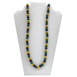 27" 8mm Purple, Green, and Yellow Wooden Beads (Dozen)