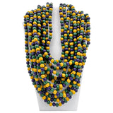 27" 8mm Purple, Green, and Yellow Wooden Beads (Dozen)