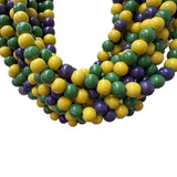 32" 10mm Purple, Green, and Yellow Wooden Beads (Each)