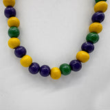 32" 10mm Purple, Green, and Yellow Wooden Beads (Dozen)