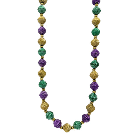 42" Purple, Green and Gold Berry Bead Necklace (Each)