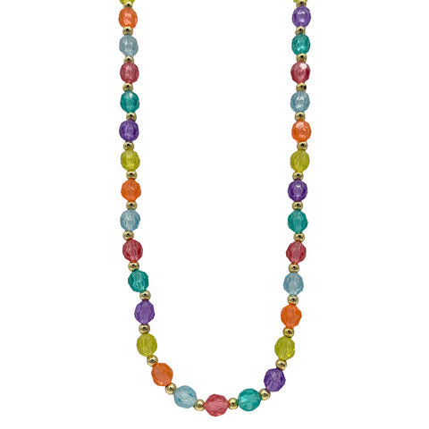 38" 12mm Clear Rainbow Bead Necklace (Each)