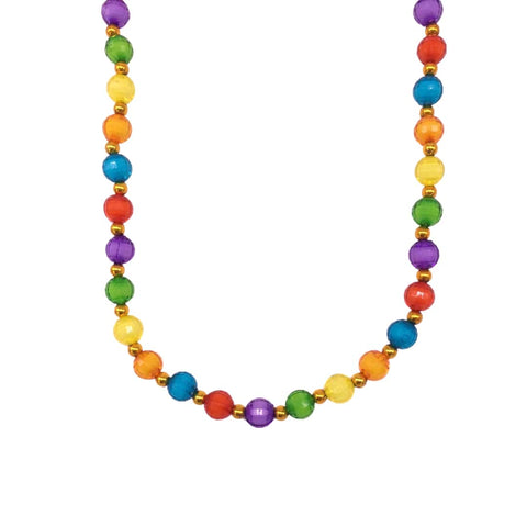 38" 12mm Clear Rainbow Bead Necklace (Each)