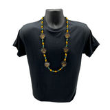40" Blue and Orange Tiger Paw Beads (Each)