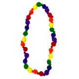 42" Rainbow Pom Pom Necklace (Each)