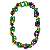 36" Jumbo Purple, Green, & Gold Chain Link Necklace - 3.5cm x 4.5cm  (Each)