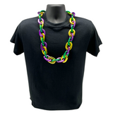 36" Jumbo Purple, Green, & Gold Chain Link Necklace - 3.5cm x 4.5cm  (Each)