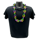 36" Jumbo Purple, Green, & Gold Chain Link Necklace - 3.5cm x 4.5cm (Dozen)