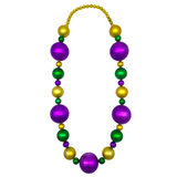 44" 20/40/60mm Purple, Green, and Gold Matte Globe Balls Necklace (Each)