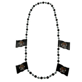 40" Pirate Flag Necklace with Black and Silver Beads (Dozen)