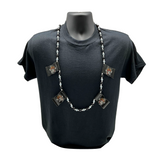 40" Pirate Flag Necklace with Black and Silver Beads (Dozen)