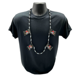 40" Pirate Flag Necklace with Black and Silver Beads (Each)