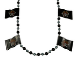 40" Pirate Flag Necklace with Black and Silver Beads (Dozen)