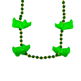 40" 12mm Green Opaque & Frosted Necklace with 4 Green Gators (Dozen)