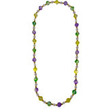 38" 16mm AB Frosted Purple, Green, and Yellow Necklace (Each)