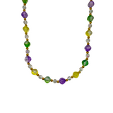 38" 16mm AB Frosted Purple, Green, and Yellow Necklace (Dozen)