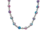 40" 16mm Pink, Purple, and Turquoise Marbled Necklace (Each)