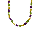 38" 14mm Frosted Purple, Green, and Yellow Necklace with 6mm Gold Spacers (Dozen)