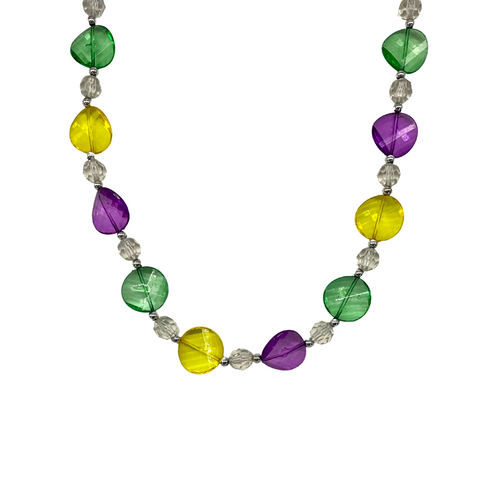 42" 30mm Purple, Green, and Yellow Leaf Necklace (Each)