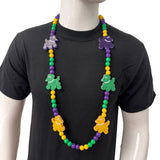 40" 23mm Purple, Green and Gold Beads with Bead Dog Necklace (Each)