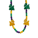 40" 23mm Purple, Green and Gold Beads with Bead Dog Necklace (Each)