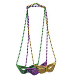 33" 7mm Bead Mask Necklace - Assorted Colors (Each)