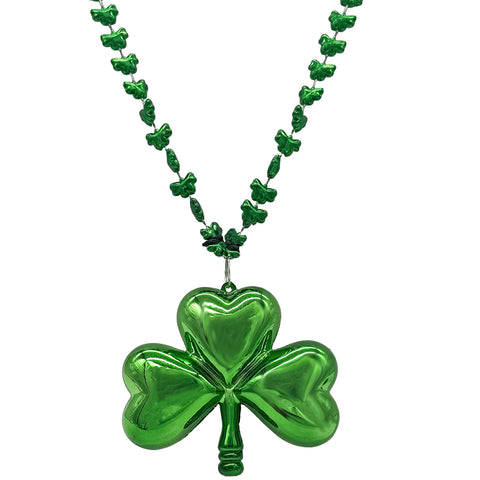 33" Green Large Clover Necklace (Dozen)