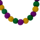 32" 13mm Eco-Friendly Purple, Green, and Yellow Felt Necklace (Each)
