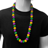 32" 13mm Eco-Friendly Purple, Green, and Yellow Felt Necklace (Each)