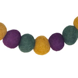 32" 25mm Eco-Friendly Purple, Green, and Yellow Felt Necklace (Dozen)