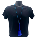 36" 7mm Blue Noisemaker Bead Necklace (Case of 144)