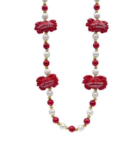 42" Crab with Red, White and Gold Beads (Each)