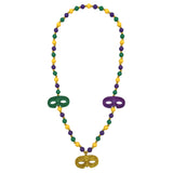 38" Mask Purple, Green and Gold Mardi Gras Beads (Each)