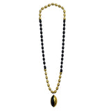 33" Black and Gold Sectioned Football Necklace with Football Pendant (Each)