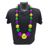 48" Purple, Green and Gold Graduated Balls Necklace (Each)