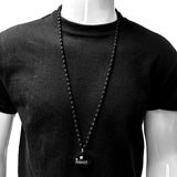 33" Black and Gold Football Mardi Gras Beads (Each)