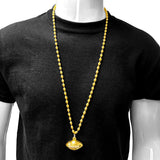 33" Black and Gold Football Mardi Gras Beads (Each)