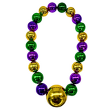 60/100mm - Purple, Green and Gold Round Balls Necklace (Each)