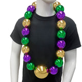 60/100mm - Purple, Green and Gold Round Balls Necklace (Each)