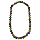 54" 30mm Purple, Green and Gold Round Balls Necklace (Each)