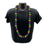 54" 30mm Purple, Green and Gold Round Balls Necklace (Each)