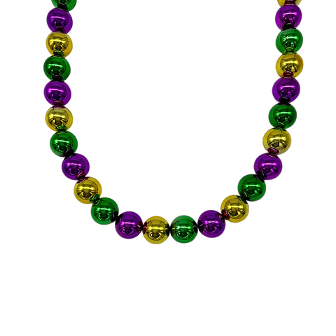 54" 30mm Purple, Green and Gold Round Balls Necklace (Each)