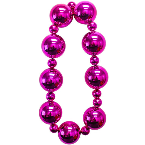 54" 40/100mm Hot Pink Big Balls Necklace (Each)