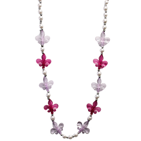 Shop Rubans Silver Plated Necklace Set With Pink Beads And Studded AD  Online at Rubans