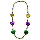 42" Purple, Green and Gold Heart Necklace (Each)