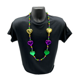 42" Purple, Green and Gold Heart Necklace (Each)