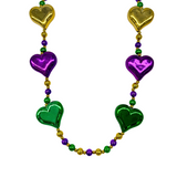 42" Purple, Green and Gold Heart Necklace (Each)