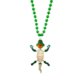 40" Alligator Bobble Medallion on 10mm Green Beads (Dozen)