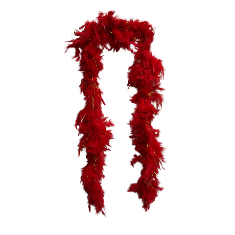 6' Red Boa with Gold Tinsel (Each)