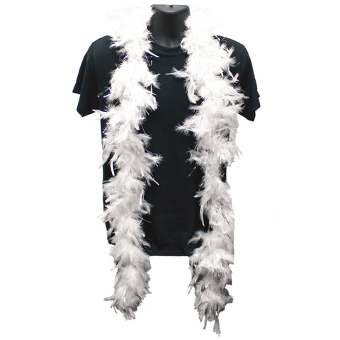 Mardi Gras Party Supplies White and Black Feather Boa
